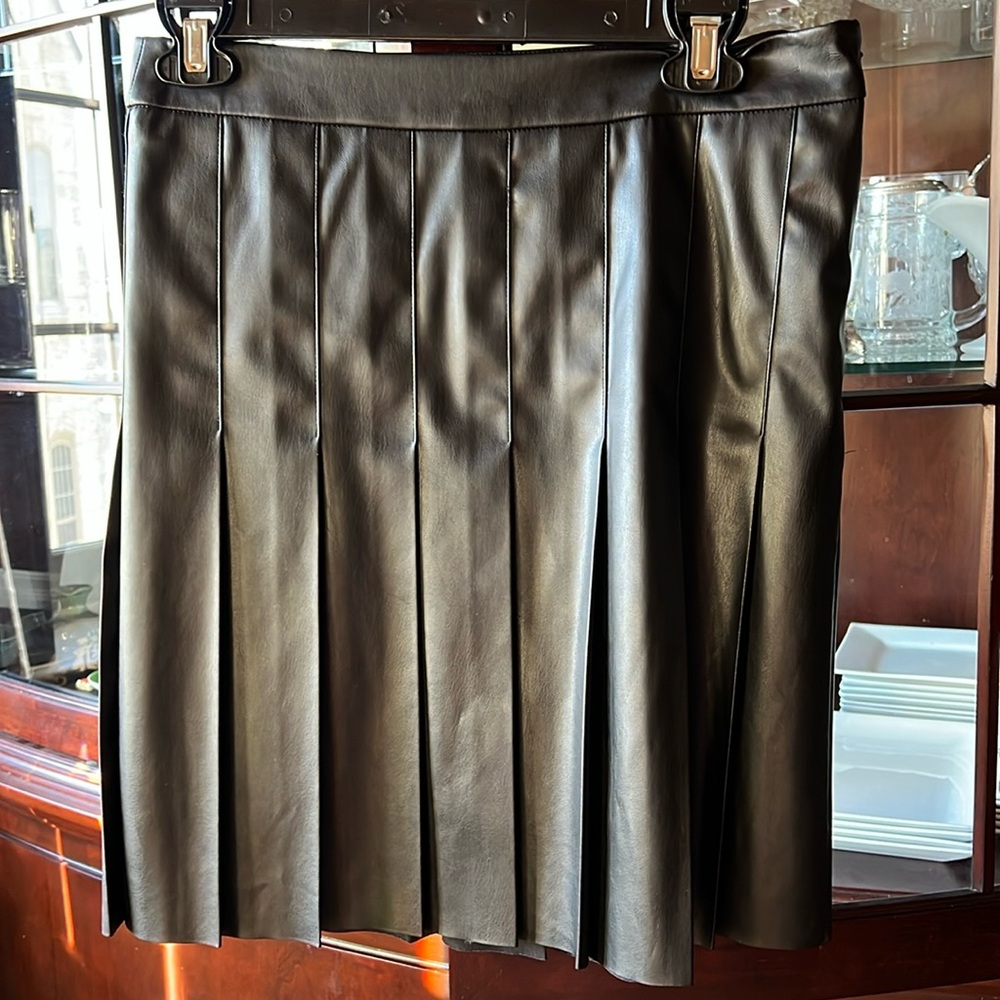 New faux leather pleated skirt